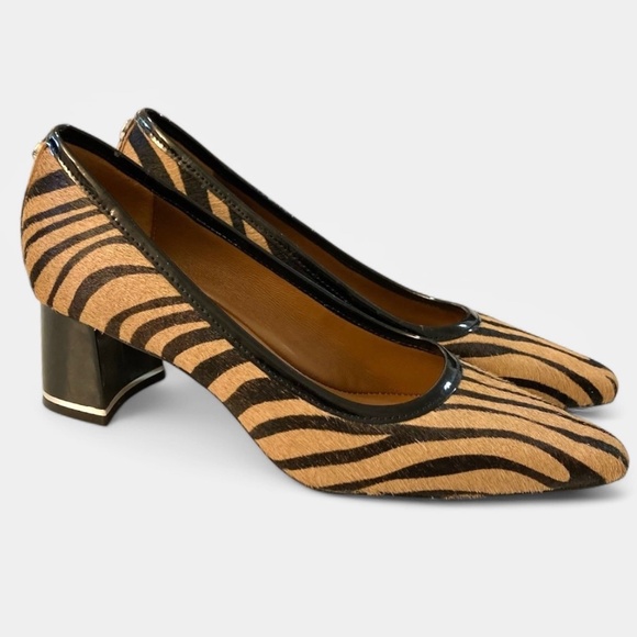 DONALD J PLINER Aston Genuine Calf Hair Heels Animal Print Pumps NEW - Picture 1 of 10